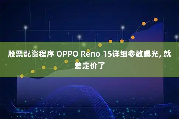 股票配资程序 OPPO Reno 15详细参数曝光, 就差定价了