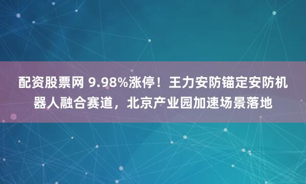配资股票网 9.98%涨停！王力安防锚定安防机器人融合赛道，北京产业园加速场景落地